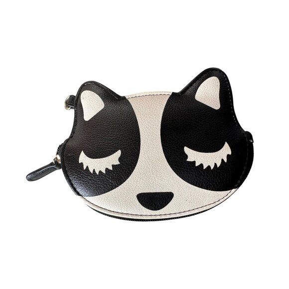 LUV BETSEY By Betsey Johnson Black and White Cat Purse/Wristlet - Picture 2 of 15